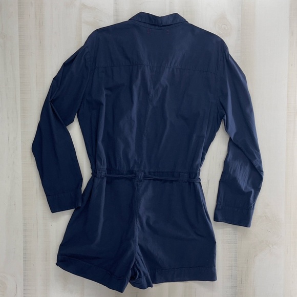 XIRENA navy blue cotton long sleeve romper jumpsuit S - Picture 4 of 5